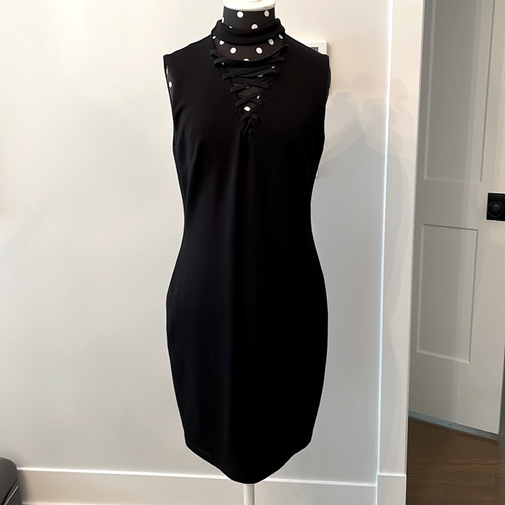 Sexy black choker neck dress